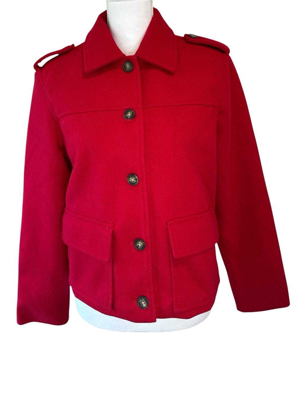 Evereve Red Rivi Two Pocket Coat size small